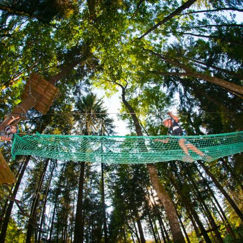 Kid enjoying the Treetop-adventure-in-Morzine