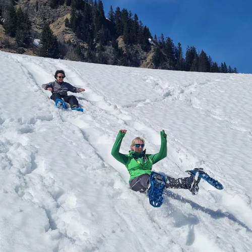 Winter Activities In St.Jean d'Aulps - viv sliding down a snowy hill