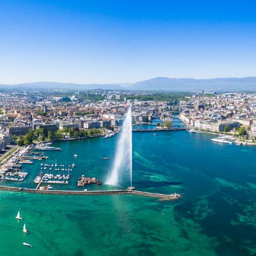 hiring a car from Geneva Airport - Geneva from the air